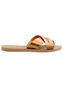 Havaianas Women's Aqua Metallic Sandals Women (33/34, sand/brown)