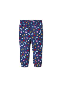 Tchibo - Navlékací kalhoty z biobavlny - pro dívky - vel. 122/128 - barva: modrá/s potiskem