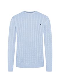 Velk&eacute; Velikosti - Fynch-Hatton - Pleten&yacute; bavlněn&yacute; svetr s cop&aacute;nkov&yacute;m vzorem, extra dlouh&yacute; - 3XT - Světle Modr&aacute;