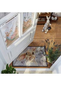 Rohožka s motivem zajíce | Šedá | Vel. 38x59 cm | bonprix