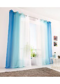 Z&aacute;clona s barevn&yacute;m přechodem (2 ks) s recyklovan&yacute;m polyesterem | Modr&aacute; | Vel. 145x144 cm | bonprix