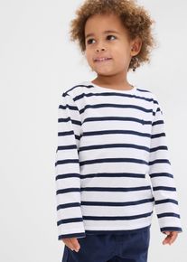 Tričko s dlouh&yacute;m ruk&aacute;vem z čist&eacute; organick&eacute; bavlny (2 ks v balen&iacute;) | Modr&aacute; | Vel. 128/134 | 100% bavlna| bonprix