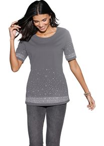 Damske Tričko s kr&aacute;tk&yacute;m ruk&aacute;vem a zdoben&iacute;m pajetkami kamenn&aacute; &scaron;ed&aacute; ,velikost 46