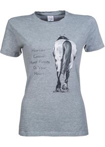 HKM Horses leave Hoofprints T-Shirt, hellgrau melange, XS