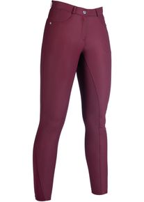 HKM Luna Reithose, Silikon-Vollbesatz, weinrot, 48
