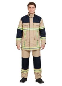 maskworld Feuerwehr Kostüm für Erwachsene sandfarben