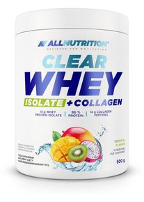 Allnutrition Clear Whey Isolate + Collagen, 500 g Dose, Tropical
