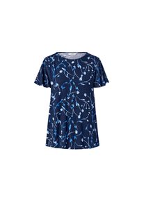 Tchibo - Halenkové triko s netopýřími rukávy - pro ženy - vel. XL 48/50 - barva: modrá/s potiskem