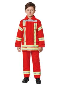 maskworld Firefighter Costume for Kids, red