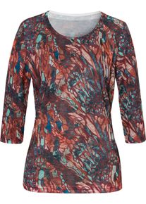 Damske Tričko s 3/4 ruk&aacute;vem a potiskem bord&oacute;-modrozelen&aacute;-potisk ,velikost 40