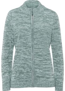 Damske Pleten&yacute; kab&aacute;tek se zap&iacute;n&aacute;n&iacute;m na zip nefritov&aacute;-ecru-mel&iacute;r ,velikost 40