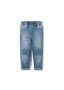 Tchibo - Dětské navlékací džíny s výšivkou domečku - pro ženy - vel. 122/128 - barva: modrá