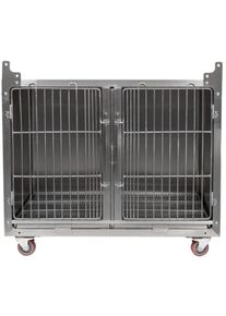 Groom Professional Top Grade Wartekäfig mit Rädern, Edelstahl, 65x120x88cm