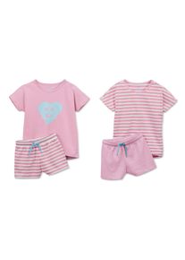 Tchibo - Krátká pyžama z biobavlny - pro dívky - vel. 122/128 - barva: modrá/s proužky