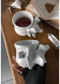 Killstar - Ossuary Stackable Pack Of 2 - Hrnek - bílý - Onesize - Porcelán