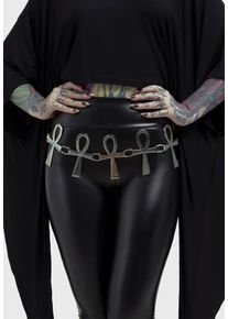 Killstar - Xena Ankh Belt Silver - Pásek - gid://shopify/Metaobject/123897774317 - Onesize - Kovová slitina