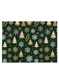 Bal�c� pap�r zelen� se zlat�mi stromky 100x70 cm