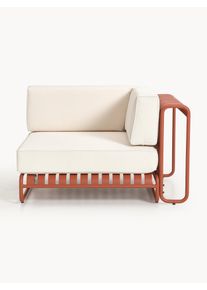 Zahradní rohový modul Caio Bílá, Terakota Umělé vlakno, Kov Š 115 cm, H 115 cm, pravé rohové provedení | Westwing Collection