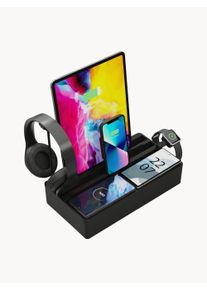 ALLDOCK Sada nabíjecí stanice se 6 porty a 2 nabíjecími plochami Pro Max Xtra Pack, 12 dílů Černá Š 32 cm, V 6 cm