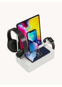 ALLDOCK Sada nabíjecí stanice se 4 porty a 1 nabíjecí plochou Pro Xtra Pack, 12 dílů Bílá Š 22 cm, V 6 cm