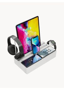 ALLDOCK Sada nabíjecí stanice se 6 porty a 2 nabíjecími plochami Pro Max Xtra Pack, 12 dílů Bílá Š 32 x V 6 cm