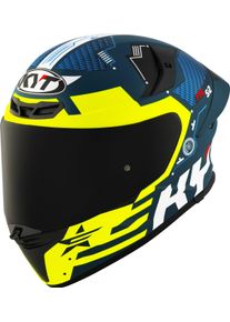 KYT TT-Revo Fuselage, full face helmet , color: Matt Dark Green/Blue/Yellow , size: S