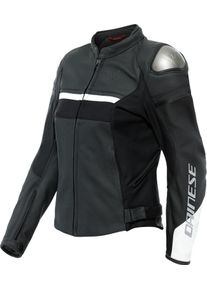 Dainese Rapida, leather jacket women , color: Matt-Black/Matt-Black/White , size: 40