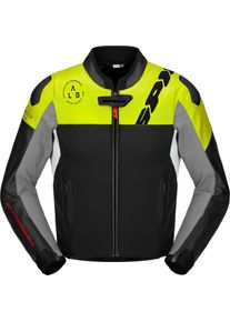 Spidi DP-Progressive Hybrid, leather- textile jacket , color: Black/Neon-Yellow/White/Grey , size: 56
