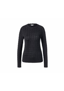 Tchibo - Svetr z jemn&eacute; pleteniny s ažurov&yacute;m vzorem - pro ženy - vel. L 44/46 - barva: čern&aacute;