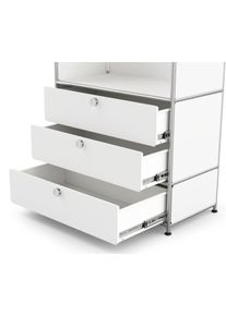 Tchibo - Kovová šatní skříň »Cn3« s šatní tyčí a 3 zásuvkami - barva: bílá