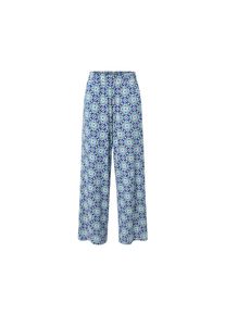 Tchibo - Kalhoty se &scaron;irok&yacute;mi nohavicemi - pro ženy - vel. M 40/42 - barva: modr&aacute;/s potiskem