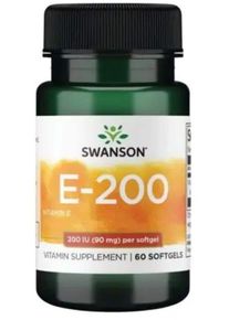 Swanson E-200 Vitamin E - 200 IU, 60 Softgels