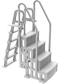 aokur Oku Einstelltreppe, 4-stufig, inkl. 5-stufiger Leiter, Kunststoff