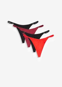 Kalhotky String s organickou bavlnou (4 ks v balení) | Černá | Vel. 32/34 (XS) | bonprix