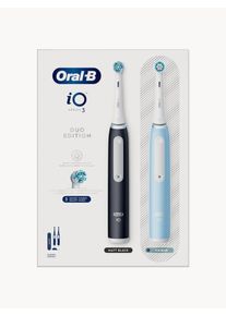 Oral-B Sada elektrick&yacute;ch zubn&iacute;ch kart&aacute;čků se 3 hlavicemi Oral-B iO3, 2 d&iacute;ly Modr&aacute;, Čern&aacute; &Scaron; 17 cm, V 24 cm