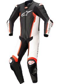 Alpinestars Missile V2, leather suit 1pcs. , color: Black/White/Neon-Red , size: 60