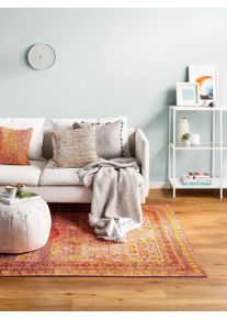 benuta Pop Ploch&yacute; tkan&yacute; koberec Stay Červen&aacute; 155x235 cm Hranice, Vintage,Patchwork