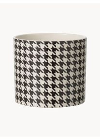 jolipa Keramický obal na květináč Pied-De-Poule Bílá, Černá Ø 14 cm, V 12 cm