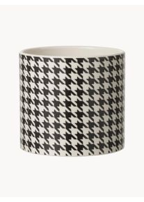 jolipa Keramický obal na květináč Pied-De-Poule Bílá, Černá Ø 16 cm, V 14 cm