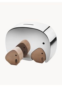 Georg Jensen Pokladnička s dekorac&iacute; z dubov&eacute;ho dřeva Moneyphant Stř&iacute;brn&aacute; Kov Sada s různ&yacute;mi velikostmi