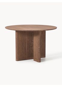 Kulat&yacute; j&iacute;deln&iacute; stůl z dubov&eacute;ho dřeva Jolka, v různ&yacute;ch velikostech Hněd&aacute; Dřevo, Masivn&iacute; dřevo &Oslash; 120 cm | Westwing Collection