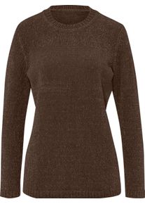 Damske Svetr s dlouhým rukávem z žinylky čokoládová ,velikost 54