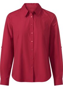 Damske Halenka s dlouh&yacute;m ruk&aacute;vem ze směsi bavlny a polyesteru červen&aacute; ,velikost 38