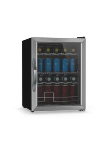 Klarstein Chladnička na nápoje Beersafe se zrcadlovými skleněnými dveřmi | 64 x 48 cm | Vnitřní LED osvětlení | Stříbrno-černá