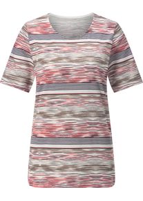 Damske Tričko s kulatým výstřihem s celoplošným potiskem plameňáková-ecru-potisk ,velikost 52