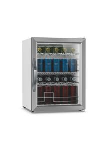 Klarstein Chladnička na nápoje Beersafe se skleněnými dveřmi | 64 x 48 cm | 85 W | 60 litrů | Stříbrná/Bílá