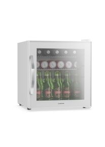 Klarstein Chladnička na nápoje Beersafe se zrcadlovými skleněnými dveřmi | 44 x 48 cm | 85 W | 47 litrov | Bílá