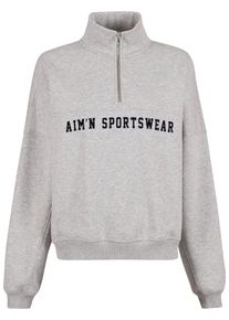 aim'n Aim'n Ženy Sportovn&iacute; mikina světle &scaron;ed&aacute; / &scaron;ed&yacute; mel&iacute;r / čern&aacute; L