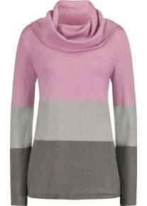 Damske Svetr s rolákovým límcem s širokým límcem růžová-proužek ,velikost 40