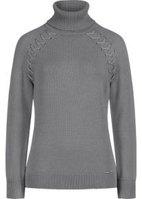 Damske Svetr s rolákovým límcem s raglánovými rukávy kamenná šedá-melír ,velikost 52